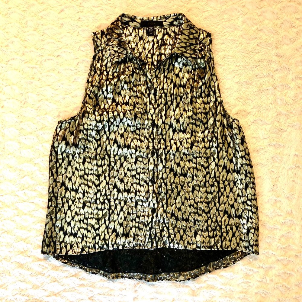Joe's gold black metallic sleveless top